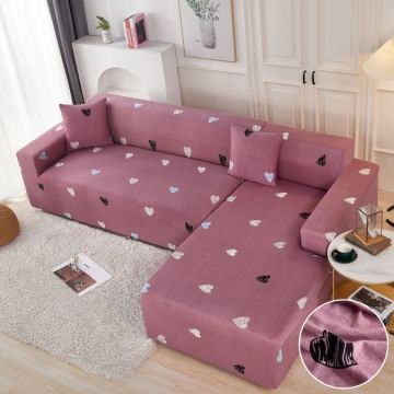 Set husa pentru coltar M + L Elastica Jojo Home Roz inimioare Set husa pentru coltar M + L Elastica Jojo Home Roz inimioare