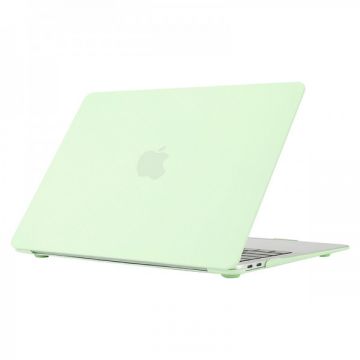 Set protectie 2 in 1 pentru MacBook Air 13.3 inch A1932 / A2179 / A2337 cu husa din plastic mat cauciucat si folie ecran TPU, verde