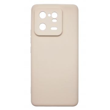 Husa de protectie din silicon pentru Xiaomi 13 Pro, SoftTouch, interior microfibra, Bej