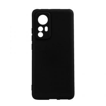 Husa de protectie Spacer pentru Xiaomi 12 X, material flexibil silicon si interior cu microfibra, Negru