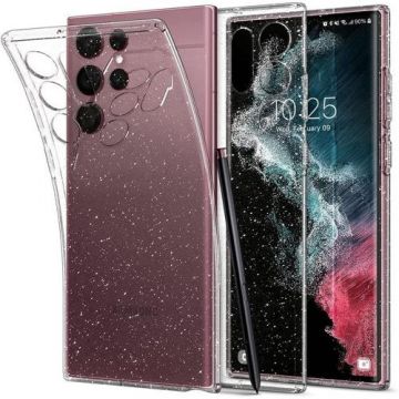 Husa pentru Samsung Galaxy S22 Ultra 5G S908, Spigen, Liquid Crystal Glitter, Transparenta ACS03913