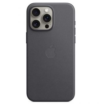 Husa Protectie Spate Apple FineWoven Case MagSafe pentru Apple iPhone 15 Pro Max (Negru)