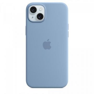 Husa protectie spate Apple Silicone Case MagSafe pentru Apple iPhone 15 Plus (Albastru)