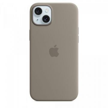 Husa protectie spate Apple Silicone Case MagSafe pentru Apple iPhone 15 Plus (Maro)