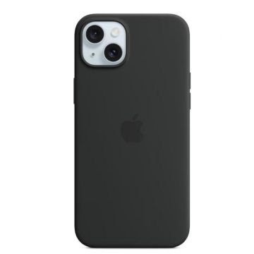Husa protectie spate Apple Silicone Case MagSafe pentru Apple iPhone 15 Plus (Negru)