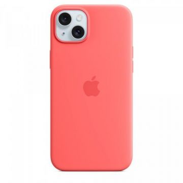 Husa protectie spate Apple Silicone Case MagSafe pentru Apple iPhone 15 Plus (Rosu)