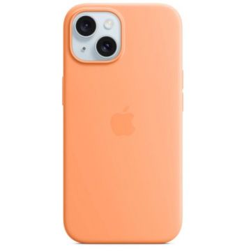 Husa Protectie Spate Apple Silicone Case MagSafe pentru Apple iPhone 15 (Portocaliu)
