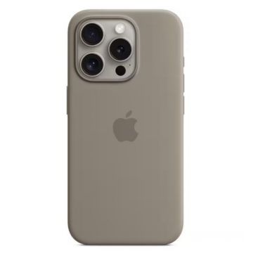 Husa Protectie Spate Apple Silicone Case MagSafe pentru Apple iPhone 15 Pro (Maro)