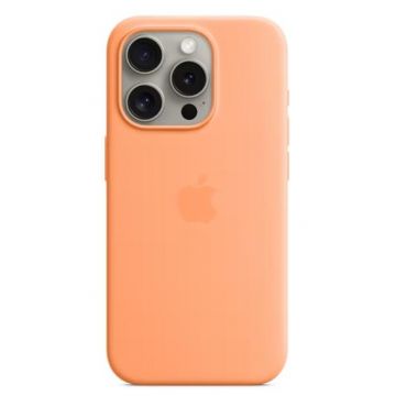 Husa Protectie Spate Apple Silicone Case MagSafe pentru Apple iPhone 15 Pro (Portocaliu)
