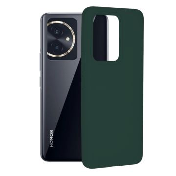 Husa de telefon compatibila Honor 100, Antiamprenta, Interior Microfibra, Camera Extra Pro, Dark Green