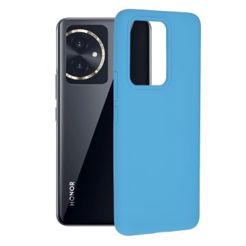 Husa de telefon compatibila Honor 100, Antiamprenta, Interior Microfibra, Camera Extra Pro, Denim Blue