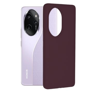 Husa de telefon compatibila Honor 100 Pro, Antiamprenta, Interior Microfibra, Camera Extra Pro, Plum Violet