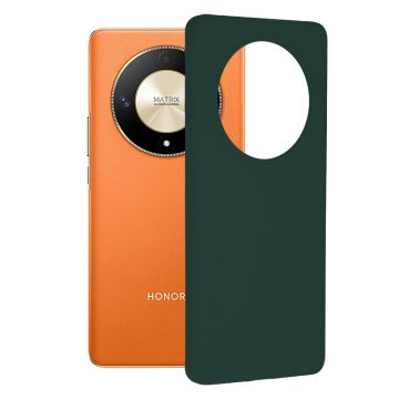 Husa de telefon compatibila Honor Magic 6 Lite, Antiamprenta, Interior Microfibra, Camera Extra Pro, Dark Green