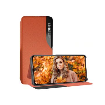 Husa Tip Carte compatibila Xiaomi 13T / 13T Pro, Stand View, Orange