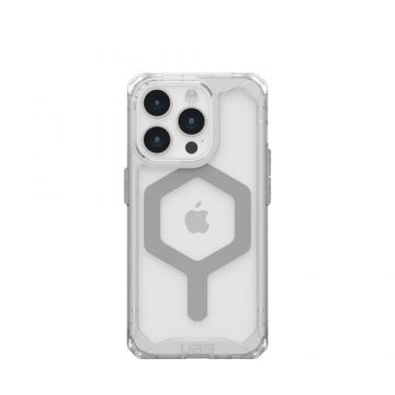Carcasa UAG Plyo MagSafe compatibila cu iPhone 15 Pro, Ice/Silver