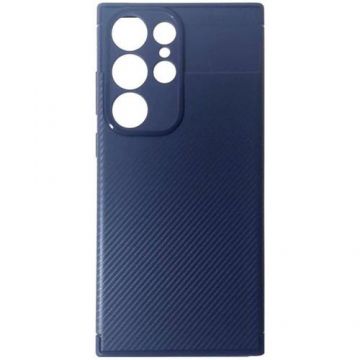 Husa de protectie Devia Carbon Fiber Texture Shockproof pentru Samsung Galaxy S23 Ultra, Albastru