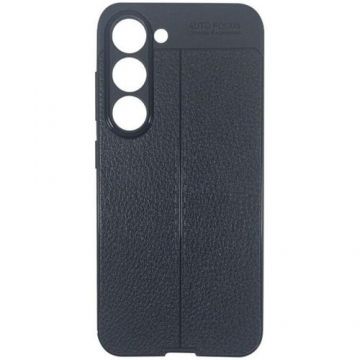 Husa de protectie Devia Leather Texture Shockproof pentru Samsung Galaxy S23, Negru