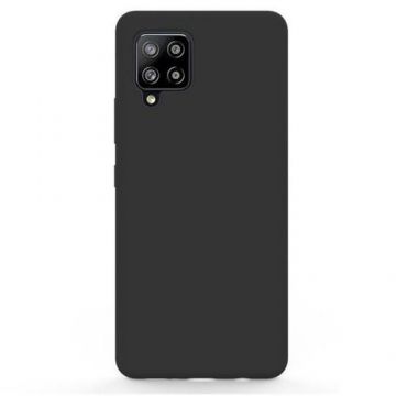 Husa de protectie Matt TPU pentru Samsung Galaxy A12, silicon moale, Negru