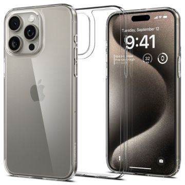 Husa de protectie telefon Air Skin compatibila cu iPhone 15 Pro Max, Transparent - ES02219