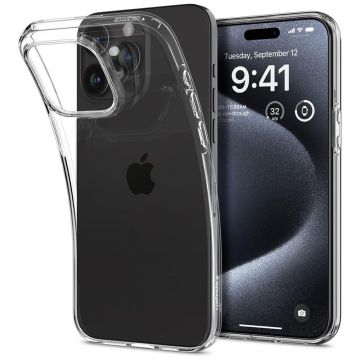 Husa de protectie telefon Crystal compatibila cu iPhone 15 Pro, Transparent - ES02265