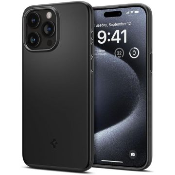 Husa de protectie telefon Fit compatibila cu iPhone 15 Pro, Negru - ES02310