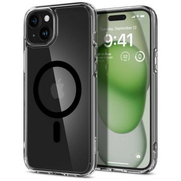 Husa de protectie telefon Hybrid MagSafe compatibila cu iPhone 15 - Black - ES02370