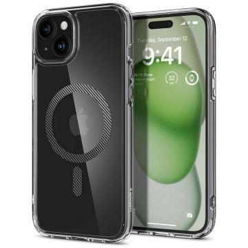 Husa de protectie telefon Hybrid MagSafe compatibila cu iPhone 15 - Carbon Fiber - ES02368