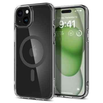 Husa de protectie telefon Hybrid MagSafe compatibila cu iPhone 15 - Graphite - ES02354