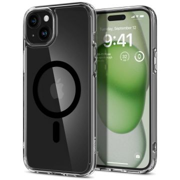 Husa de protectie telefon Hybrid MagSafe compatibila cu iPhone 15 Plus - Black - ES02367