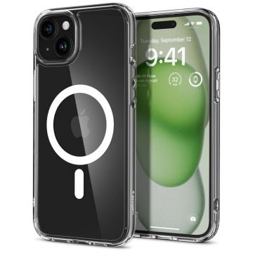 Husa de protectie telefon Hybrid MagSafe compatibila cu iPhone 15 Plus - White - ES02366