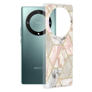 Husa de protectie telefon Marble compatibila cu Honor Magic5 Lite, Pink Hex - ES01863