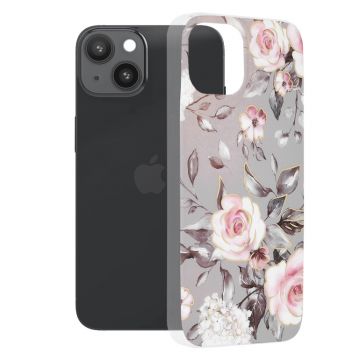 Husa de protectie telefon Marble compatibila cu iPhone 14, Bloom of Ruth Gray - ES01896