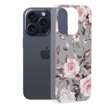 Husa de protectie telefon Marble compatibila cu iPhone 15 Pro, Bloom of Ruth Gray - ES01850