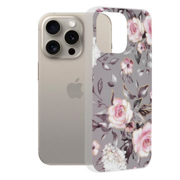 Husa de protectie telefon Marble compatibila cu iPhone 15 Pro Max, Bloom of Ruth Gray - ES01834