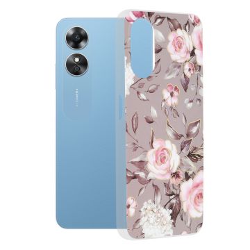 Husa de protectie telefon Marble compatibila cu Oppo A17, Bloom of Ruth Gray - ES01824