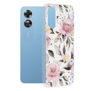 Husa de protectie telefon Marble compatibila cu Oppo A17, Chloe White - ES01826