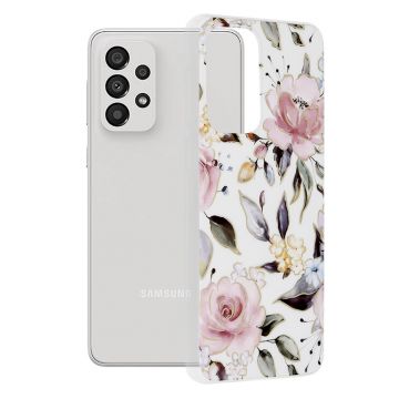 Husa de protectie telefon Marble compatibila cu Samsung Galaxy A33 5G, Chloe White - ES01904