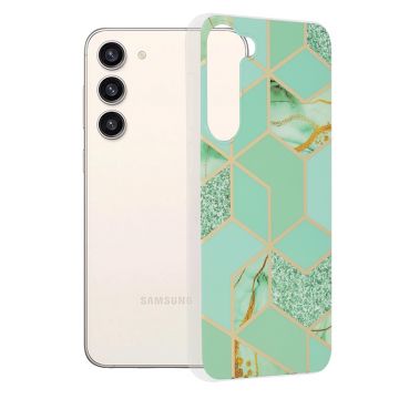 Husa de protectie telefon Marble compatibila cu Samsung Galaxy S23 Plus, Green Hex - ES01888