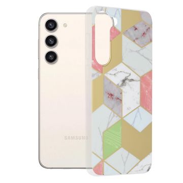 Husa de protectie telefon Marble compatibila cu Samsung Galaxy S23 Plus, Purple Hex - ES01887