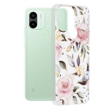 Husa de protectie telefon Marble compatibila cu Xiaomi Redmi A1+ / A2+, Chloe White - ES01820