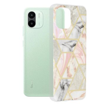Husa de protectie telefon Marble compatibila cu Xiaomi Redmi A1 / A2, Pink Hex - ES01831