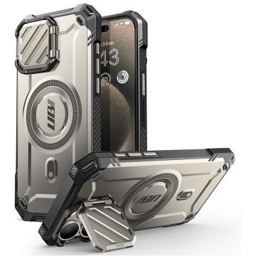 Husa de protectie telefon premium Supcase, Unicorn Beetle XT MagSafe, compatibila cu Apple iPhone 15 Pro Max, Gri