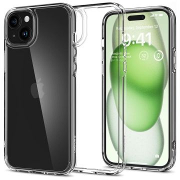 Husa de protectie telefon ultra-slim Hybrid compatibila cu iPhone 15 Plus, Transparent - ES02346