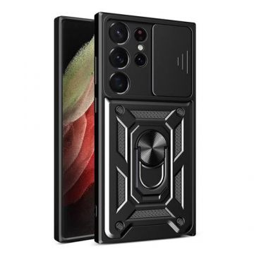 Husa pentru Samsung Galaxy S23 Ultra S918, OEM, Hybrid Armor Camshield, Neagra
