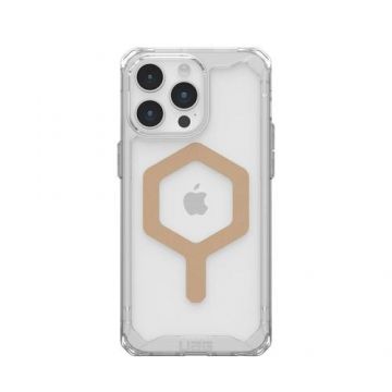 Carcasa UAG Plyo MagSafe compatibila cu iPhone 15 Pro Max, Transparent/Auriu