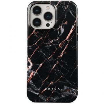 Husa Burga Dual Layer Rose Gold Marble compatibila cu iPhone 15 Pro Max