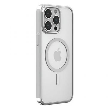 Husa Devia Glimmer Series Magnetic compatibila cu iPhone 15 Pro, Argintiu