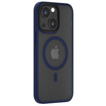 Husa Devia Pino Series Magnetic Shockproof compatibila cu iPhone 15, Albastru