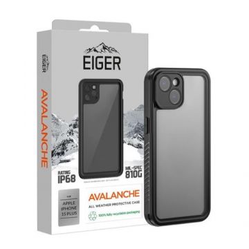 Husa Eiger Avalanche compatibila cu iPhone 15 Plus, Negru