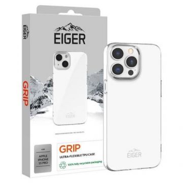 Husa Eiger Grip compatibila cu iPhone 15 Pro, Transparent